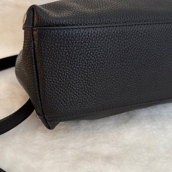 Marlon Firenze Black Leather Crossbody Bag with Silver Accents - Picture 6 of 16